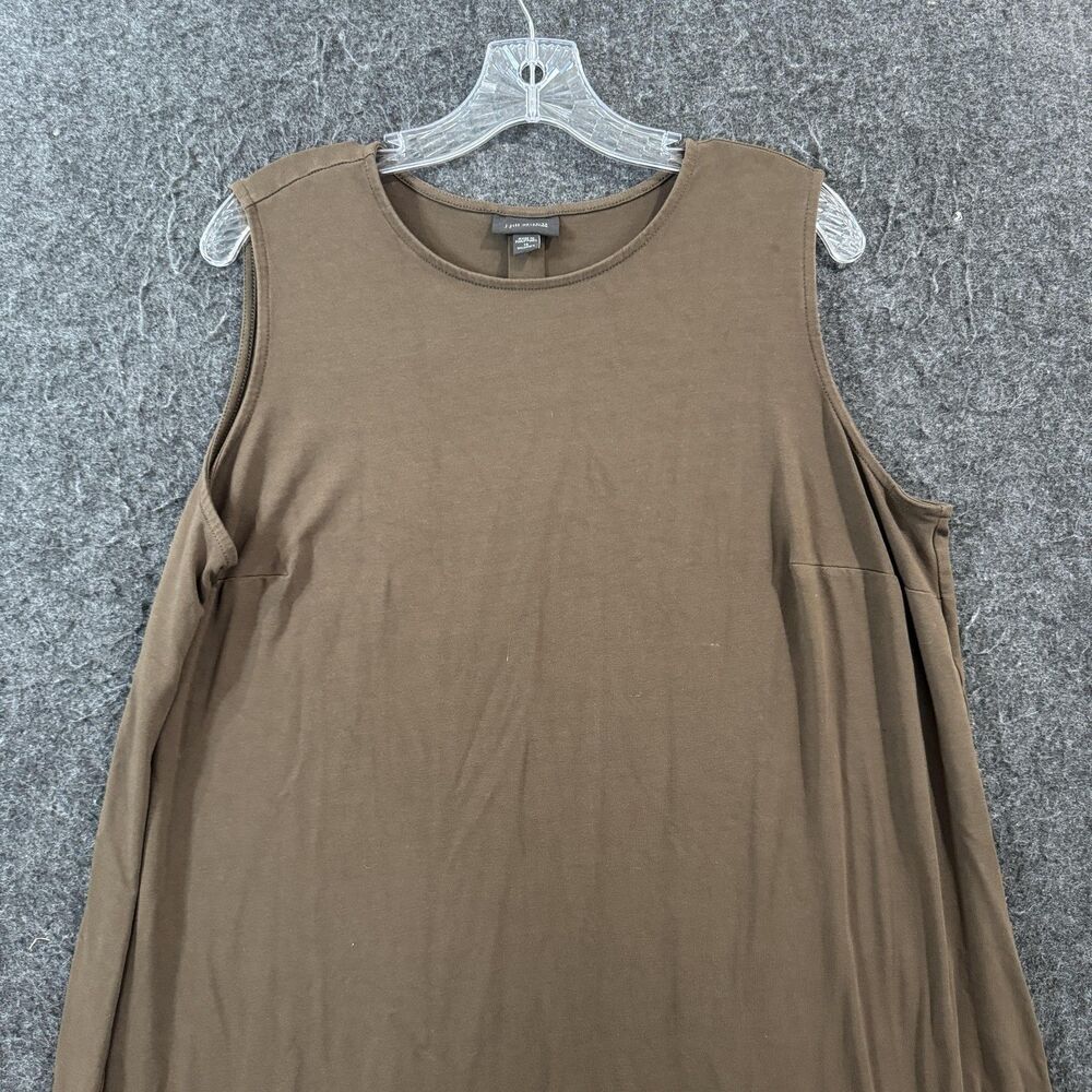 J. Jill Wearever Collection Dress Women's 1X Brown Tank Trapeze Swing Jersey - Picture 2 of 8